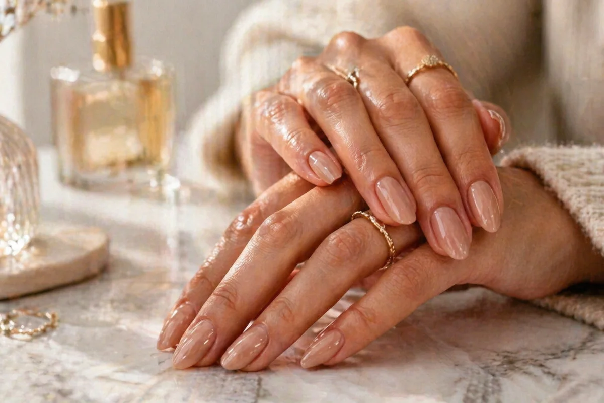 detalle de cuidado de cutículas en uñas cuidadas