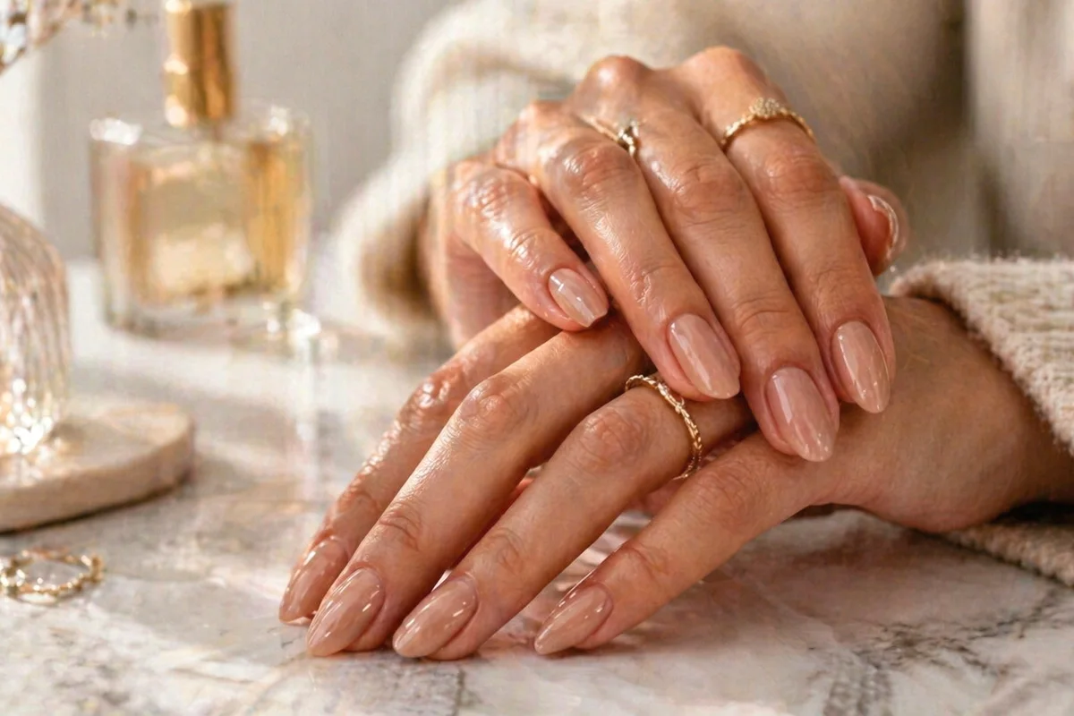 inspiración Pinterest de uñas nude sin texto ni marcas