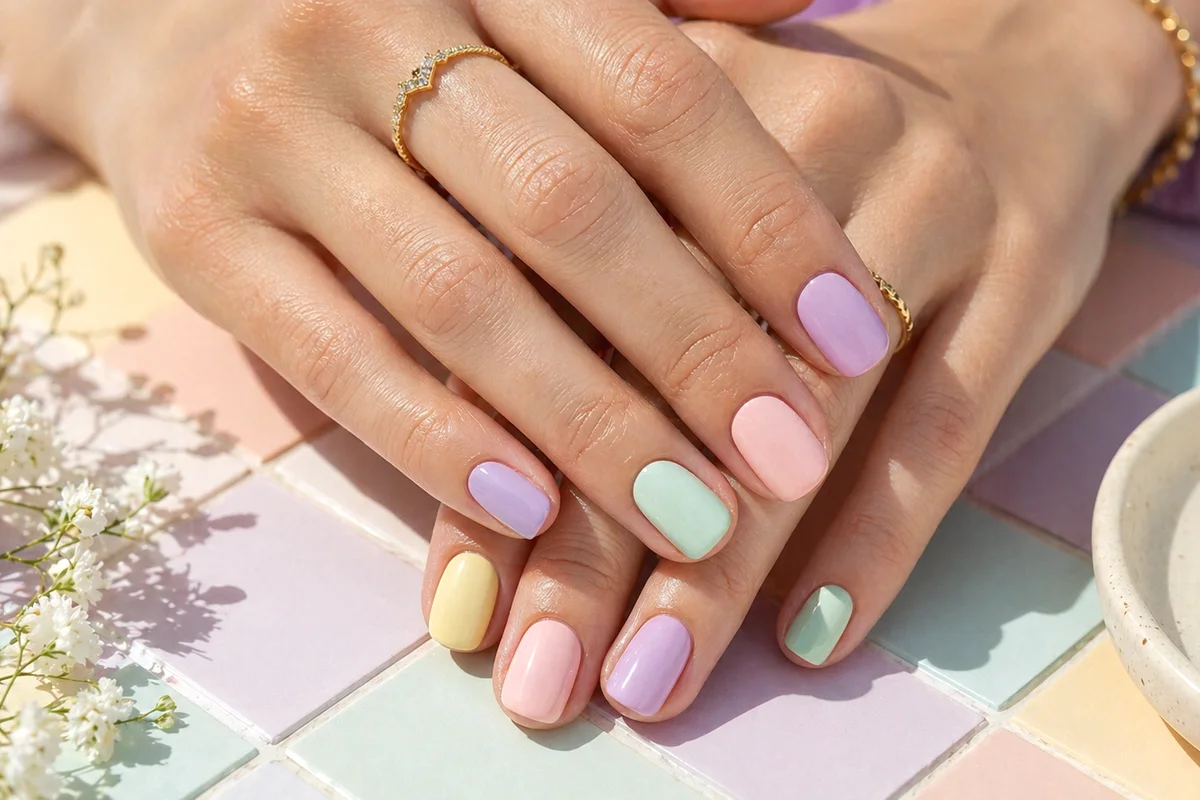 inspiración Pinterest de uñas primavera sin texto ni marcas